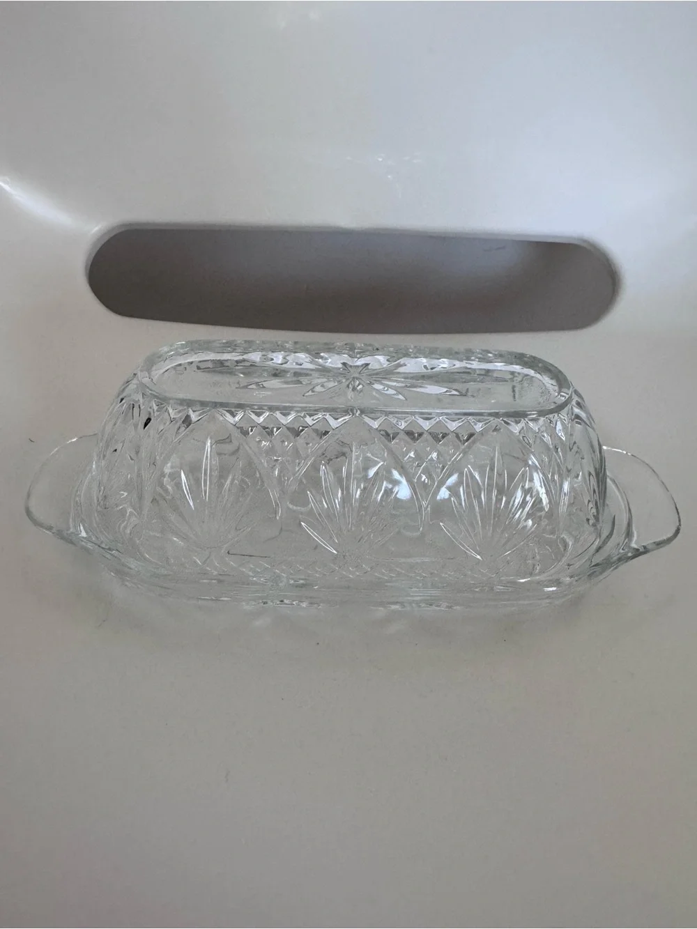 Cristal D'Arques Butter Dish Cottagecore Grandmillennial French Country Glass